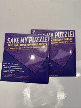 Save My Puzzle! Peel and Stick Adhesive Sheets JIGSAW. Lot of 2. NIP.